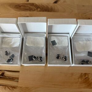 Elegant Black and Silver Earrings Set